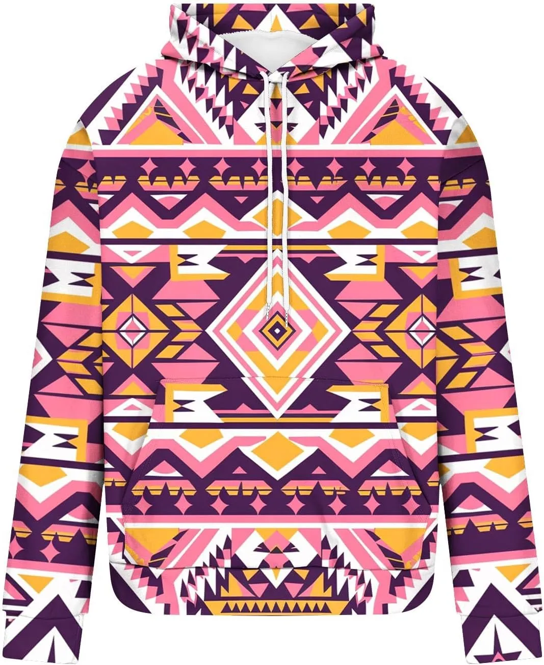 Men's Vintage Western Hoodies Aztec Ethnic Printed Tops Long Sleeve Tribal Ethnic Print Hooded Sweatshirts