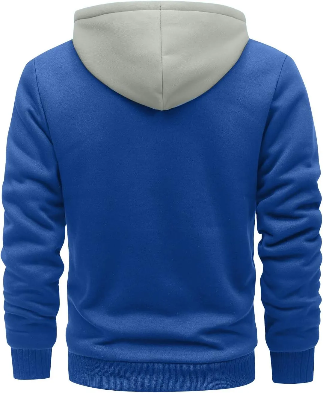 Men's Zip Up Hoodie Men Fake Two-Piece Sports Sweatshirt Long Sleeve Zipper Hooded Jacket Coats