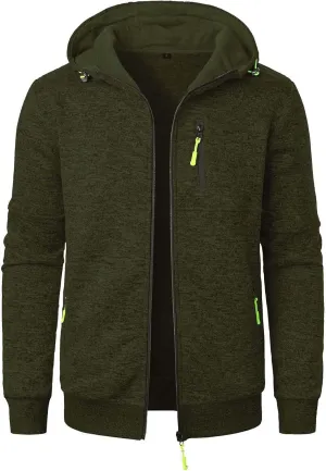 Mens Zip Up Hoodie Mens Lightweight Hoodie Full Zip Fashion Sweatshirt with Pockets Casual Men's Hoodies Pullover