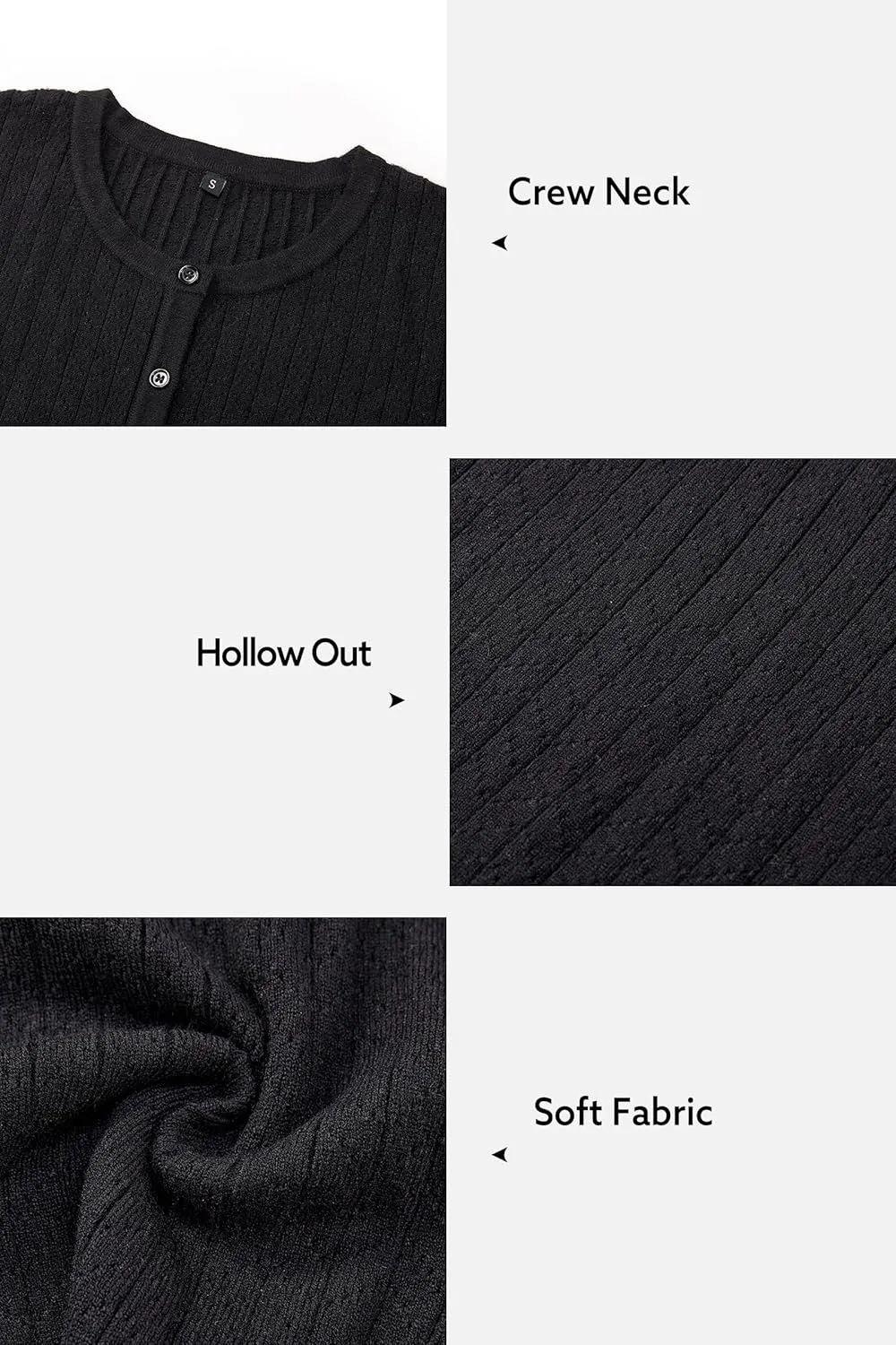 Newshows Womens Cropped Cardigan Sweaters 2025 Summer Lightweight Short Sleeve Bolero Shrug Hollow Out Button Down Tops
