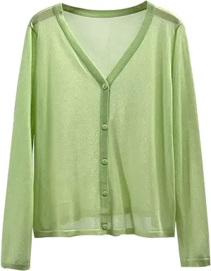 Oplxuo Womens Cardigan Sweaters Lightweight Basic Solid Long Sleeve Button Down Cardigans Knit Cover Ups Shrugs Fall Outwear