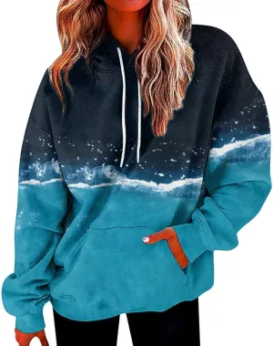 Oversized Hoodies For Women,2024 Fall Trendy Print Graphic Hoodies Casual Pullover Tops Long Sleeve Y2K Sweatshirt