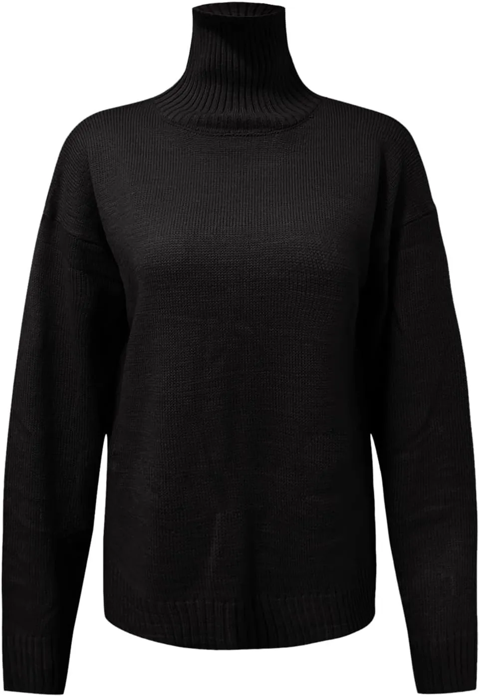 Oversized Sweaters for Women Turtleneck Sweater Long Sleeve Chunky Knitted Pullover High Low Hem Fall Jumper Tops