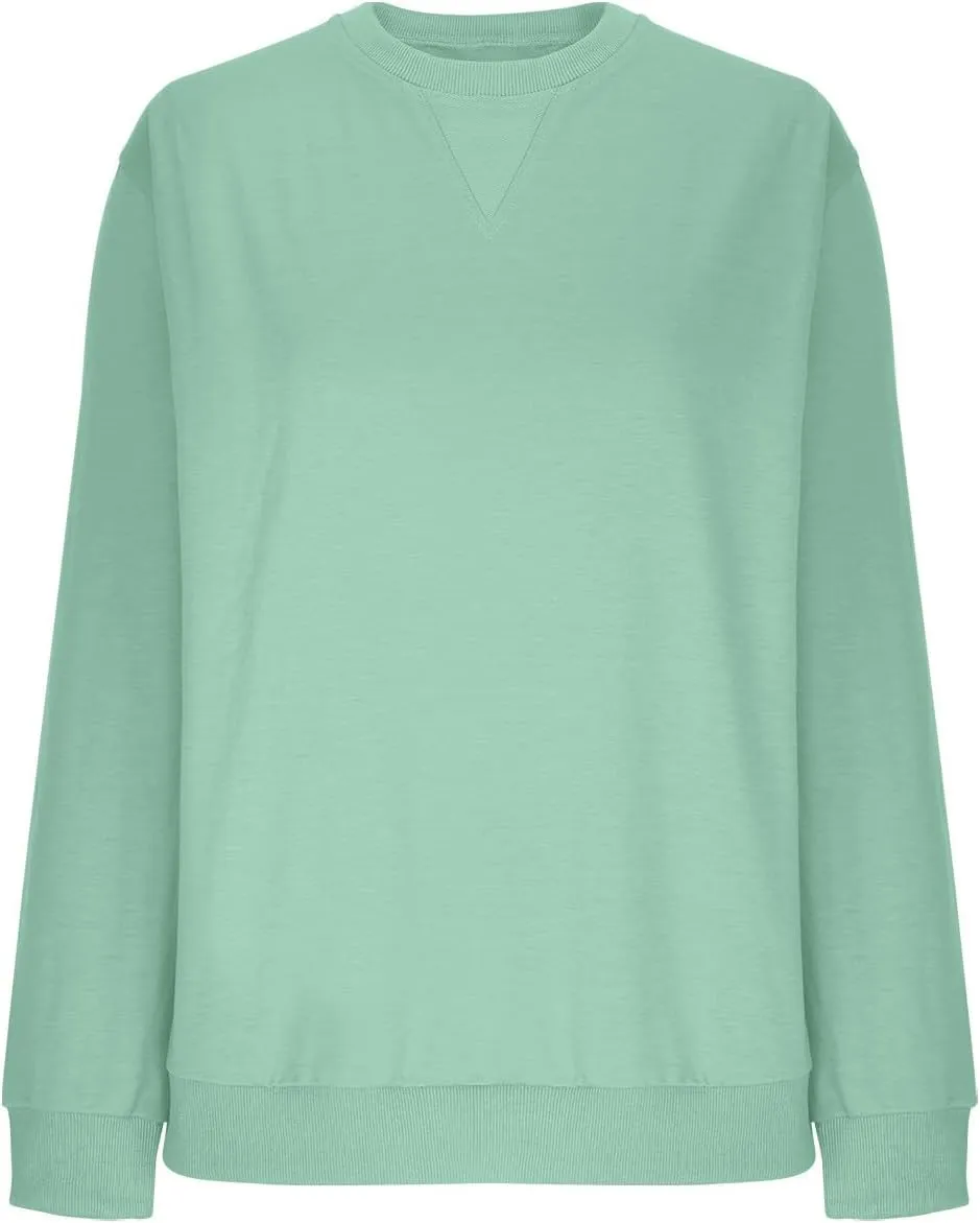 Oversized Sweatshirt for Women Long Sleeve 2024 Fashion Fall Pullover Top Fleece Tunics Sweaters Solid Colour Top