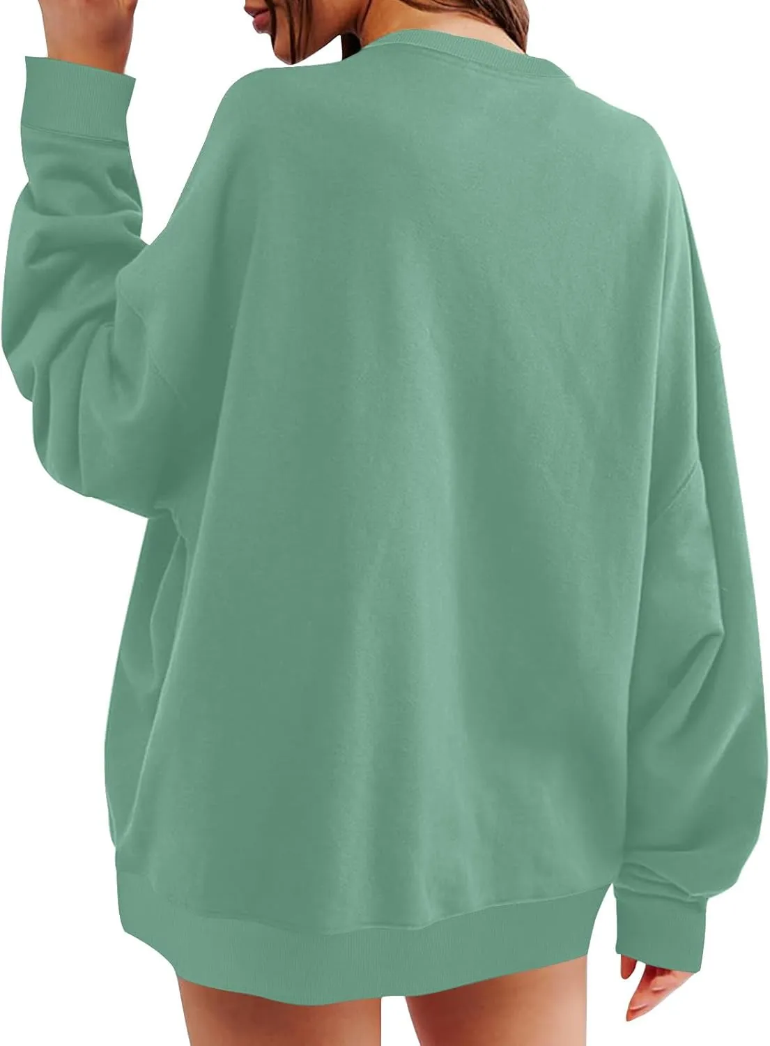 Oversized Sweatshirt for Women Long Sleeve 2024 Fashion Fall Pullover Top Fleece Tunics Sweaters Solid Colour Top