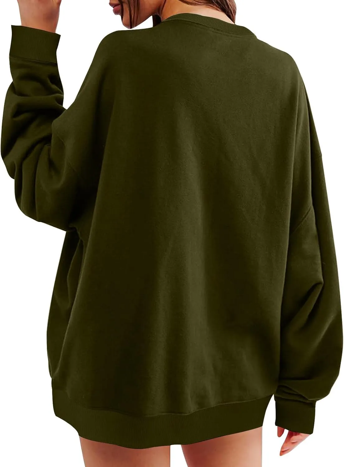 Oversized Sweatshirt for Women Long Sleeve 2024 Fashion Fall Pullover Top Fleece Tunics Sweaters Solid Colour Top
