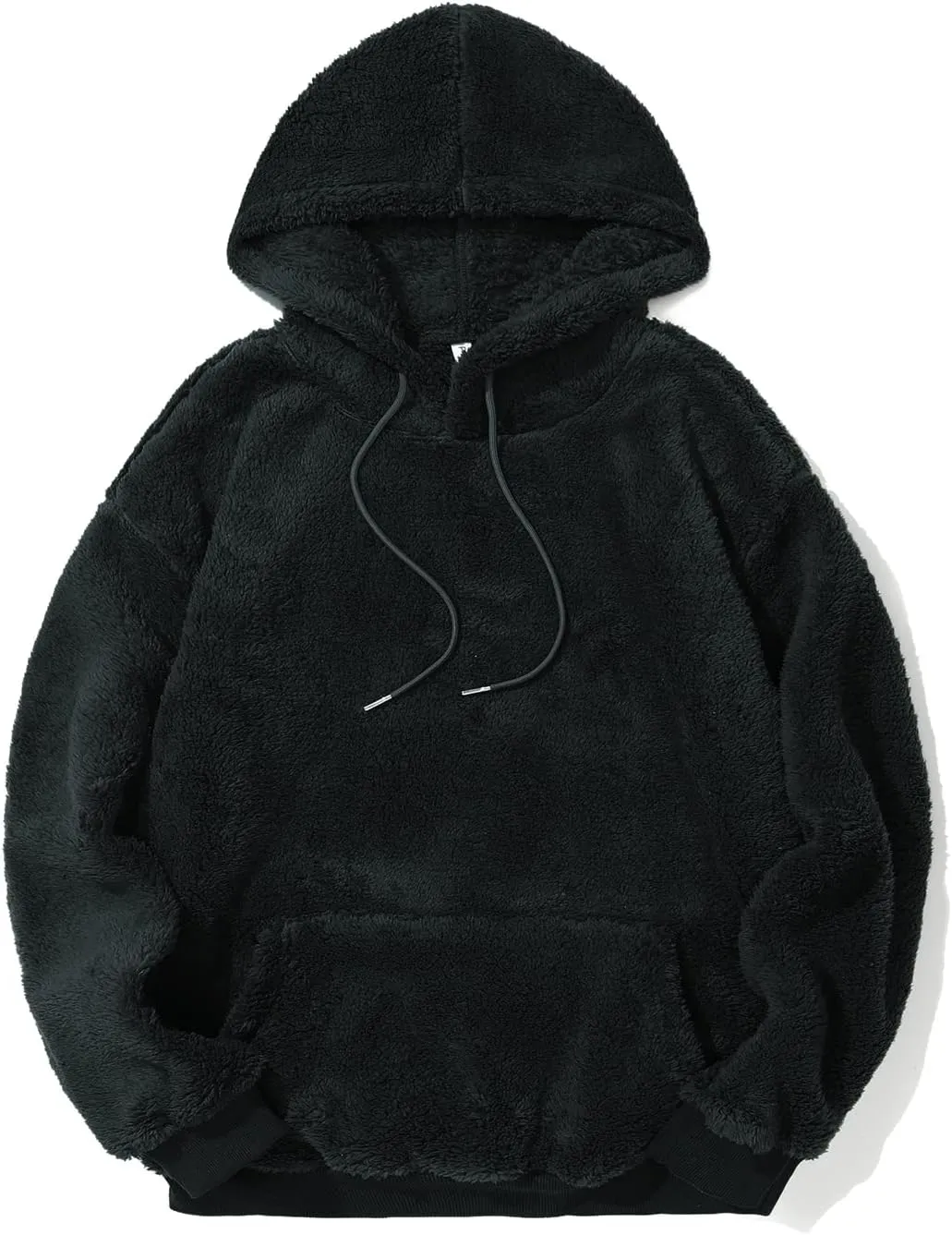 PEGENO Mens Fuzzy Sherpa Hoodie Pullover Sweatshirts Loose Cozy Pocket Long Sleeve Winter Hooded Outwear