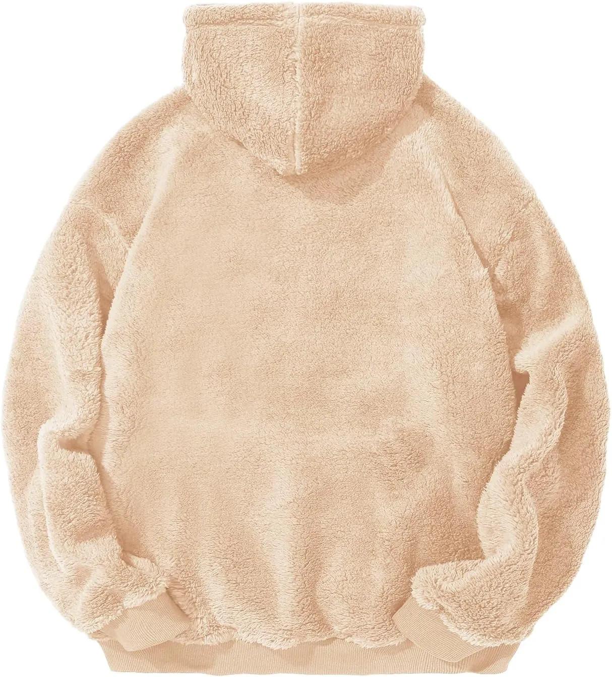 PEGENO Mens Fuzzy Sherpa Hoodie Pullover Sweatshirts Loose Cozy Pocket Long Sleeve Winter Hooded Outwear