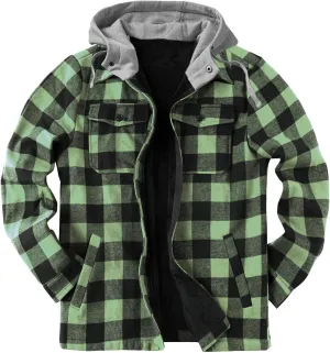 Plaid Hoodies Jackets for Men Loose Long Sleeve Fitted Button Down Lightweight Lined Button Down Padded Jackets Color