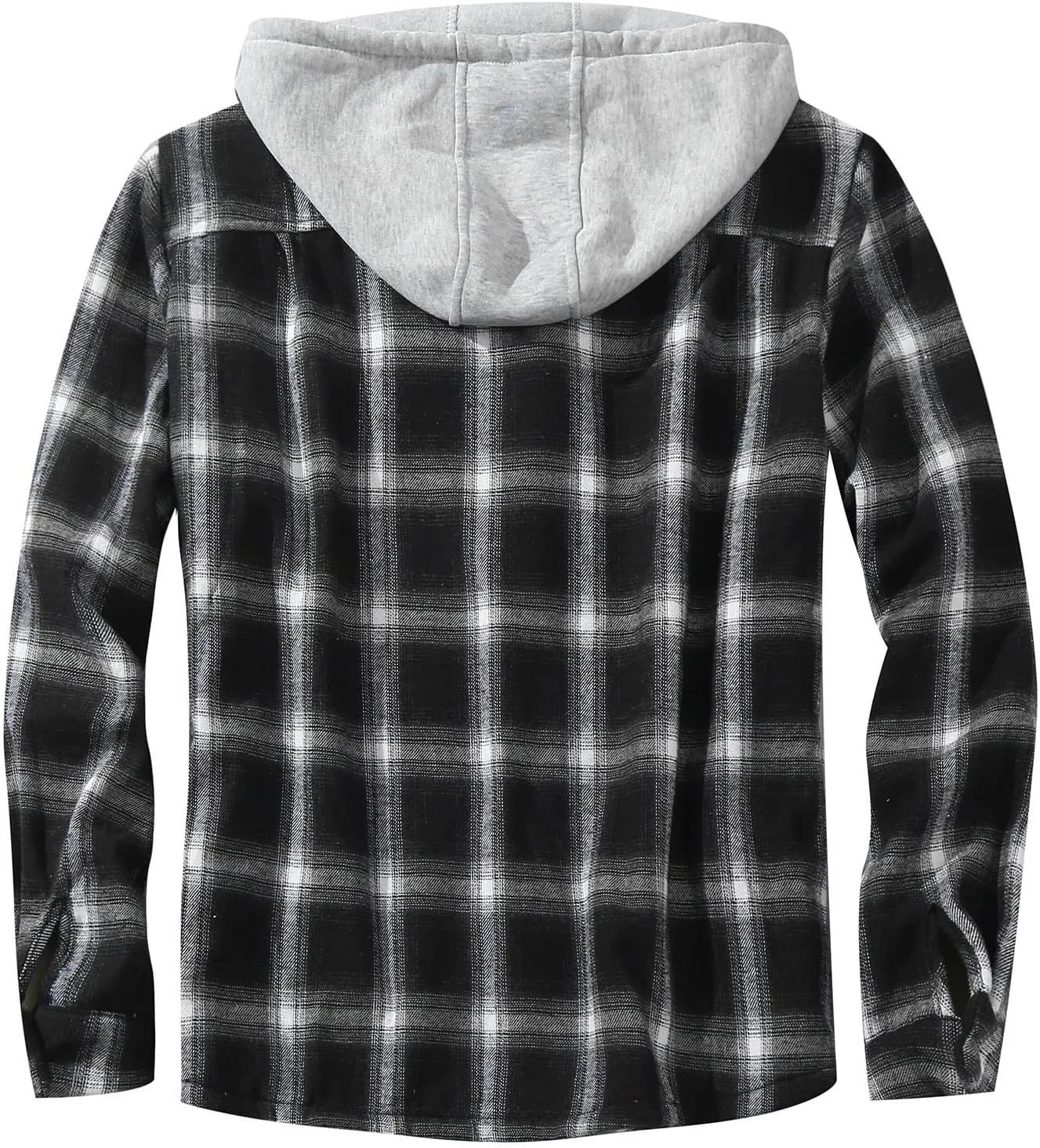Plaid Hoodies Jackets for Men Relaxed Fit Zip Up Long Sleeve Fleece Lined Casual Plaid Jacket Color Block Patchwork