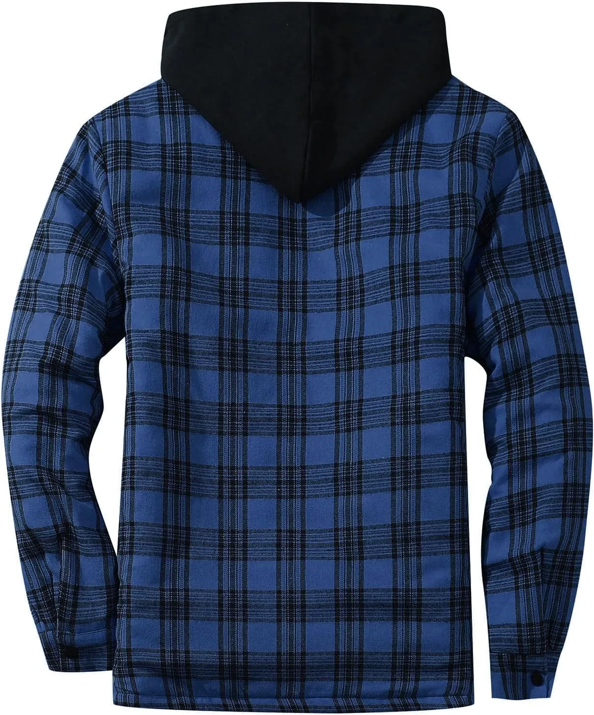 Plaid Hoodies Jackets for Men Relaxed Fit Zip Up Long Sleeve Fleece Lined Casual Plaid Jacket Color Block Stitching Warm