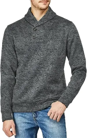 Pullover Sweater for Men Turtle Neck Sweaters Button Down Fleece Shirts Lightweight Warm Cardigan Long Sleeve Shirt