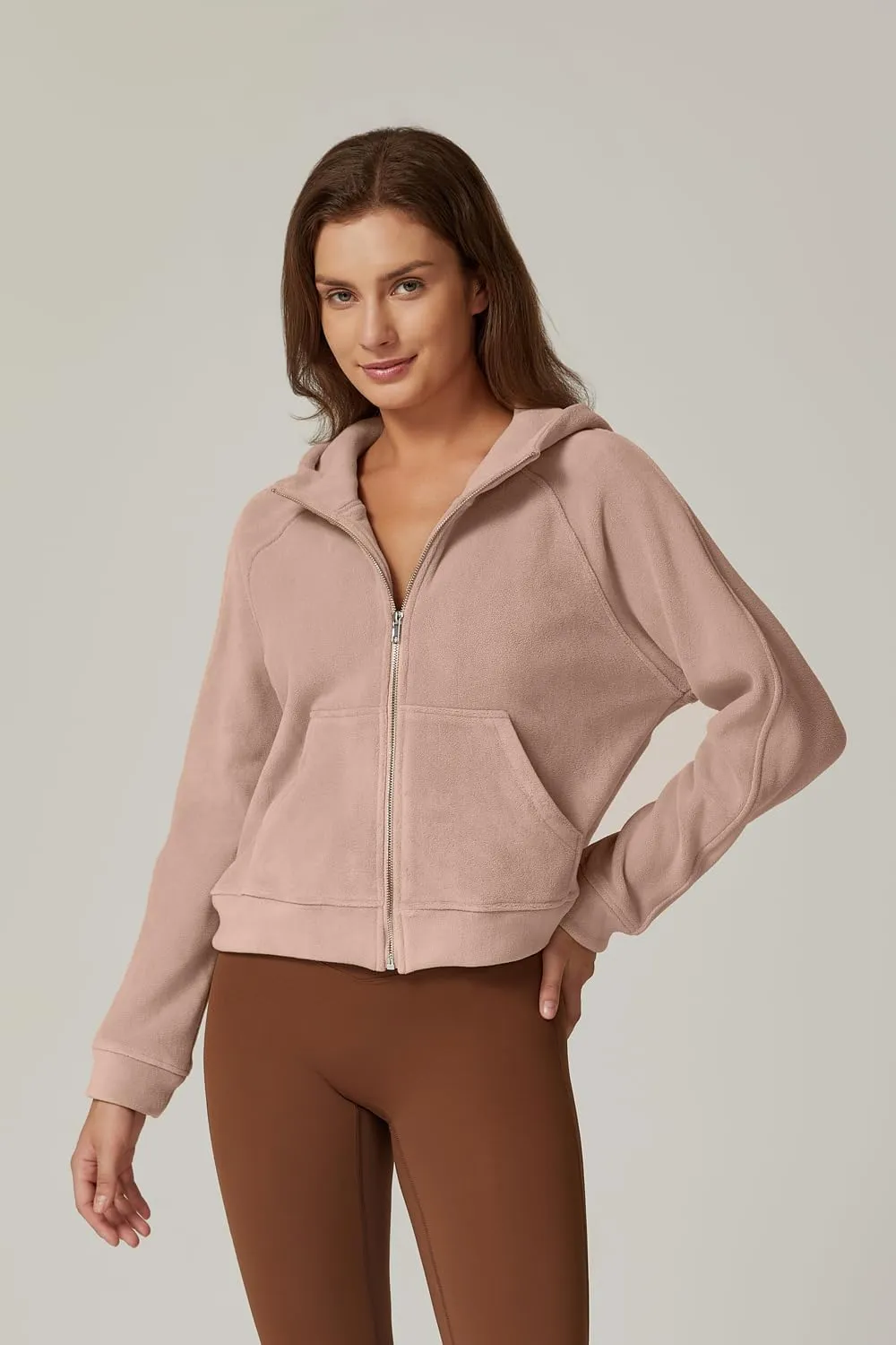 QINSEN Womens Full Zipper Hoodies Fleece Lined Collar Pullover Cozy Long Sleeve Sweatshirts