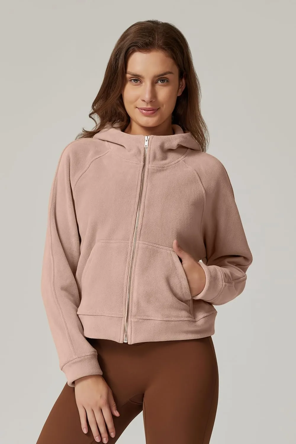 QINSEN Womens Full Zipper Hoodies Fleece Lined Collar Pullover Cozy Long Sleeve Sweatshirts