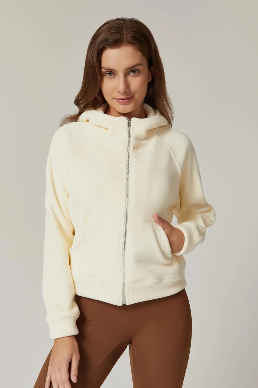 QINSEN Womens Full Zipper Hoodies Fleece Lined Collar Pullover Cozy Long Sleeve Sweatshirts