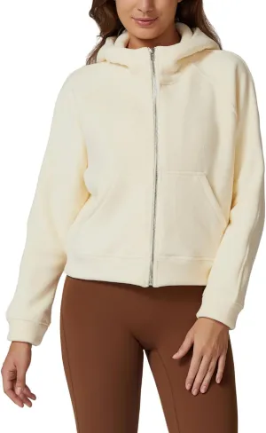 QINSEN Womens Full Zipper Hoodies Fleece Lined Collar Pullover Cozy Long Sleeve Sweatshirts