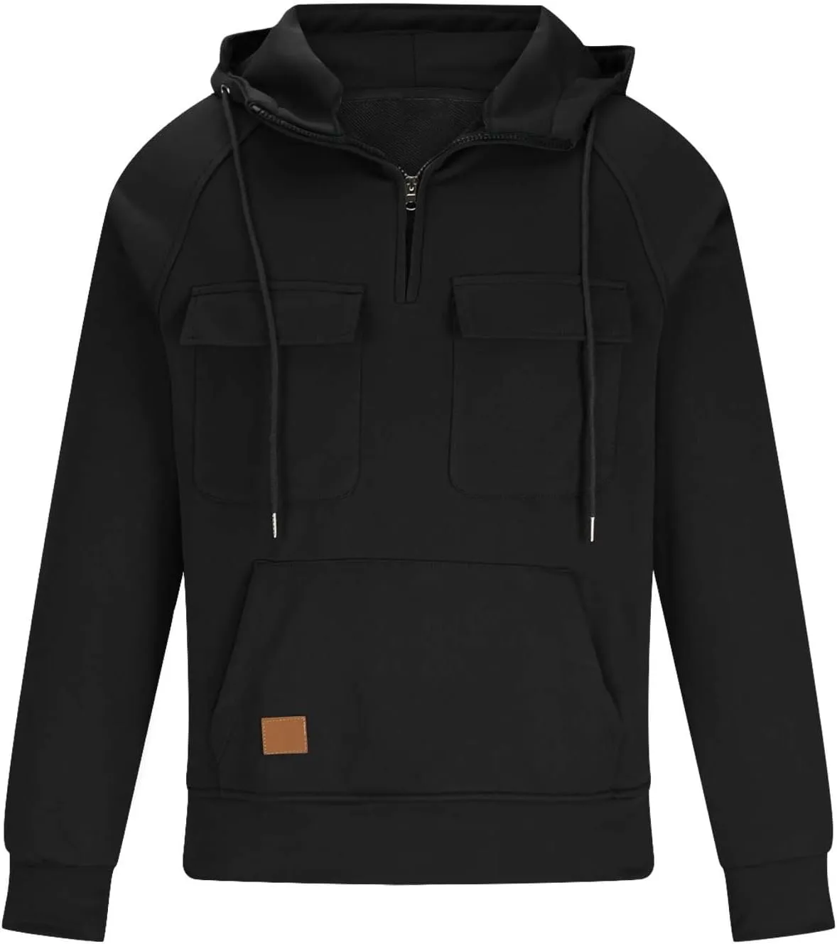 Quarter Zip Pullover Men Casual Tactical Camo Hoodie 1/4 Zip Long Sleeve Hooded Sweatshirts Workout Cargo Hoodies