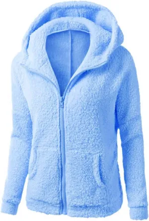 Sherpa Jacket Women 2024 Plus Size Fuzzy Fleece Fall Winter Coats Comfy Warm Zip Up Hoodies Cute Outwear with Pockets