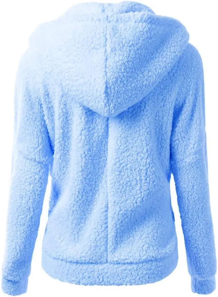 Sherpa Jacket Women 2024 Plus Size Fuzzy Fleece Fall Winter Coats Comfy Warm Zip Up Hoodies Cute Outwear with Pockets