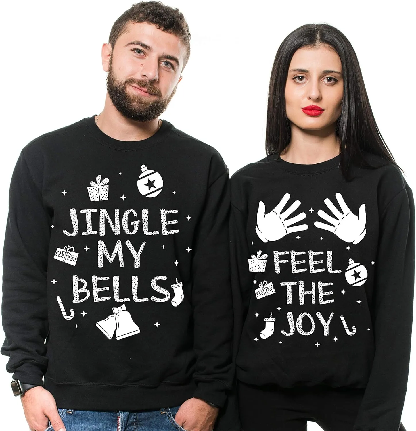 Silk Road Tees Christmas Ugly Sweater Party Funny Couple Matching Sweatshirts Black