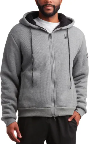 Spyder Men's Full Zip Cozy Sherpa Lined Waffle Knit Hoodie - Lightweight Comfort Jacket S-XXL