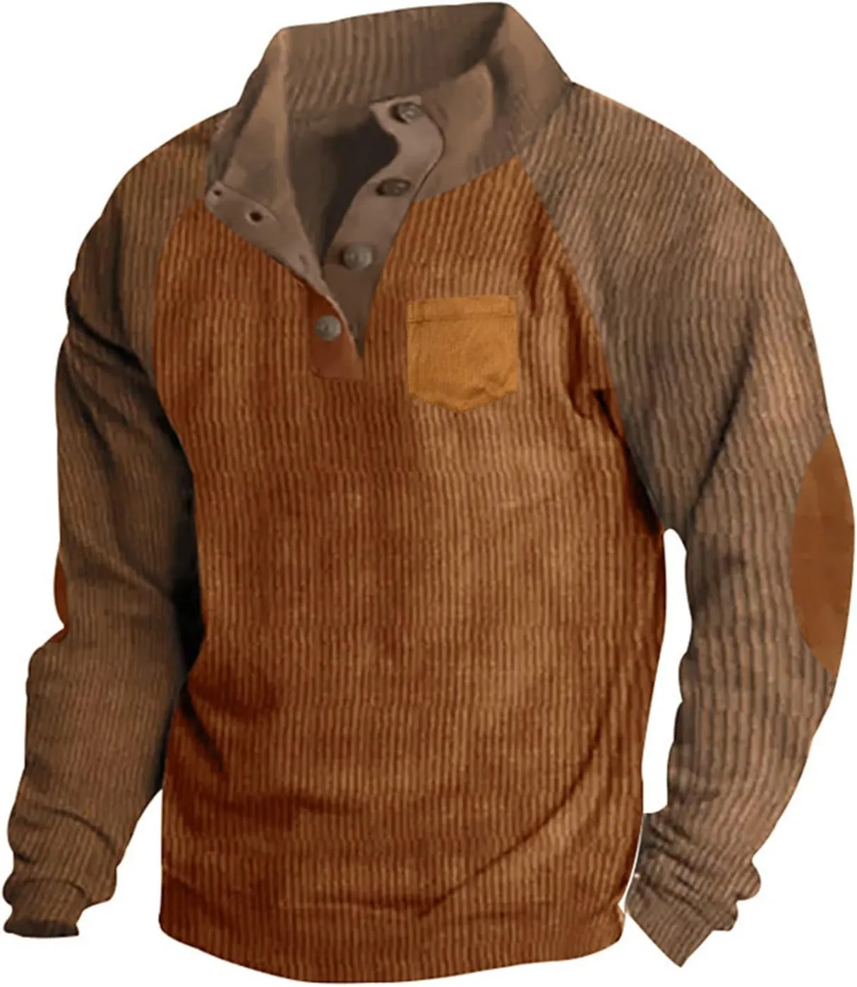 Stylish Mens Sweatshirt With Elbow Patches Cozy And Durable Winter For Casual Wear And Layering