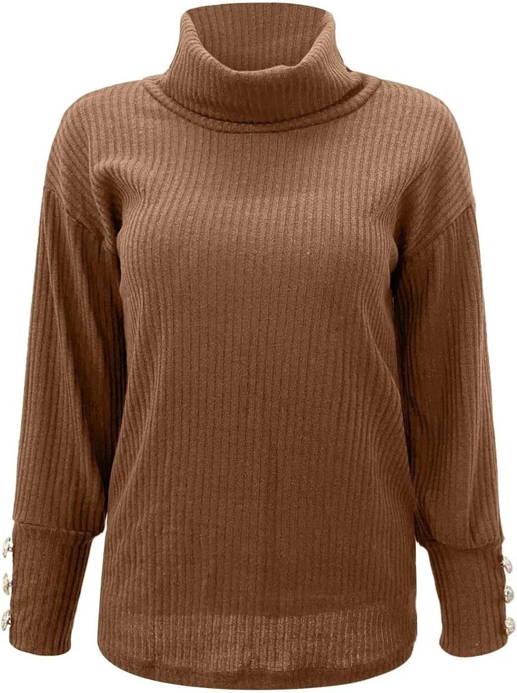Sweater for Women Oversized Solid Turtleneck Sweater Long Sleeve Casual Loose Cozy Cable Knit Pullover Jumper Tops