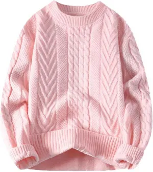 Sweater Tops for Men, Crew Neck Long Sleeve Knitted Slim Fit Sweaters Autumn Solid Comfortable Athletic Sportswear