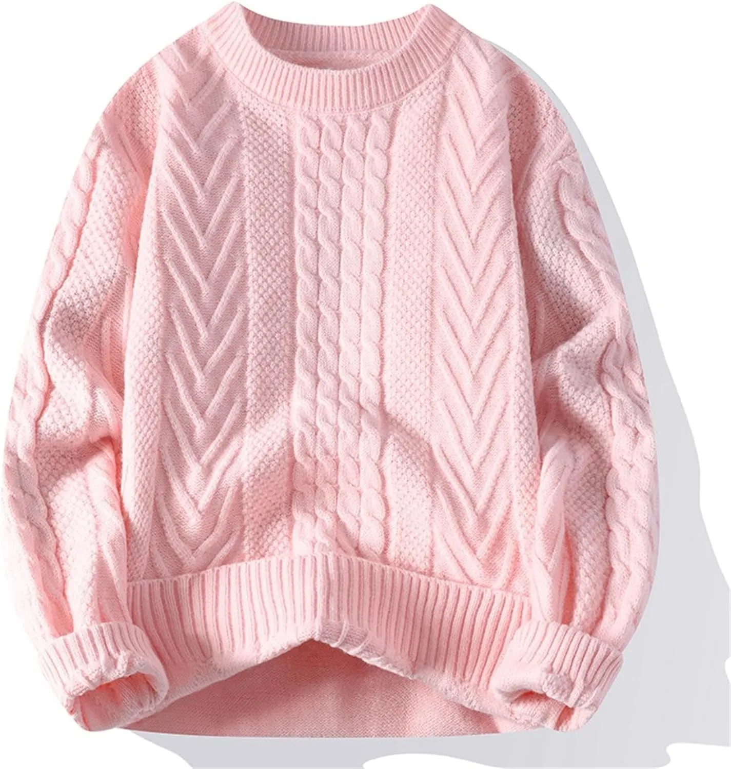 Sweater Tops for Men, Crew Neck Long Sleeve Knitted Slim Fit Sweaters Autumn Solid Comfortable Athletic Sportswear
