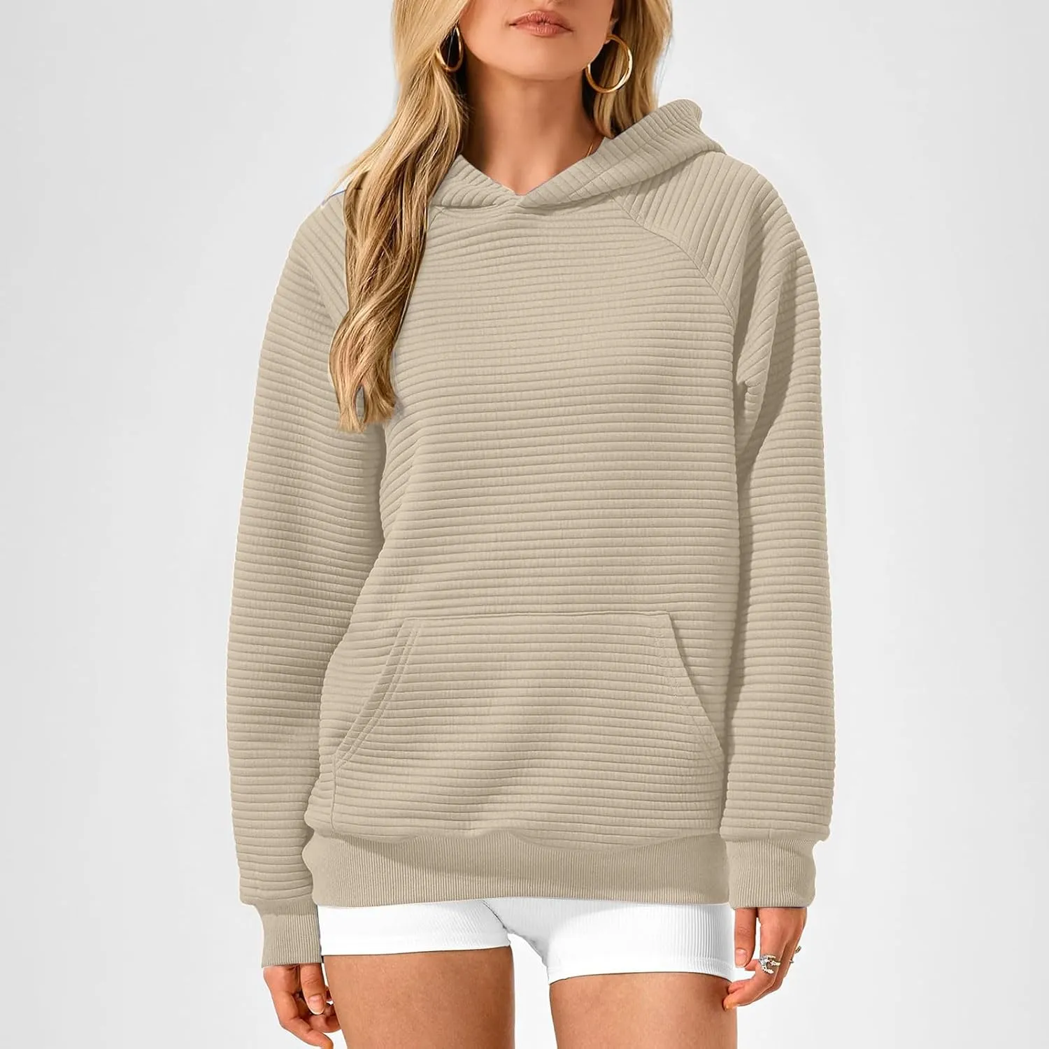 Sweatshirt for Women Long Sleeve Casual Loose Sweater Trendy Fleece Pullover Top with Pocket 2024 Fall Clothes