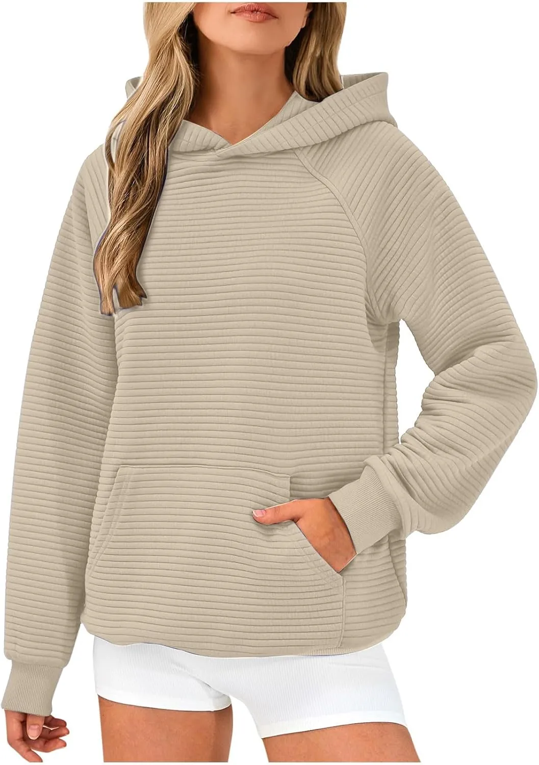 Sweatshirt for Women Long Sleeve Casual Loose Sweater Trendy Fleece Pullover Top with Pocket 2024 Fall Clothes