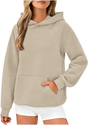 Sweatshirt for Women Long Sleeve Casual Loose Sweater Trendy Fleece Pullover Top with Pocket 2024 Fall Clothes