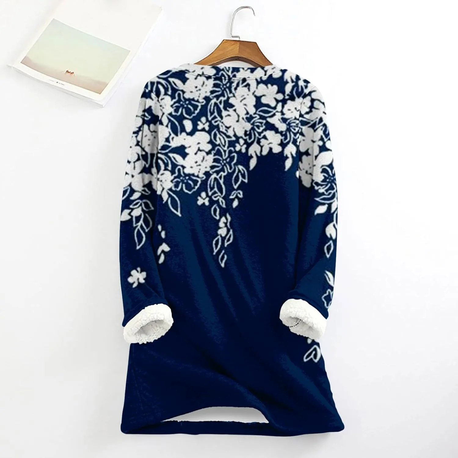 Sweatshirts for Women Fleece Sherpa Lined Pullover Sweatshirt Long Sleeve Crewneck Blouse Sweater Thermal Thick Top