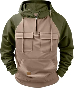 Tactical Hoodies for Men Zip Up Hooded Sweatshirts Rotro Long Sleeve Workout Shirt Outdoor Sports Pullover