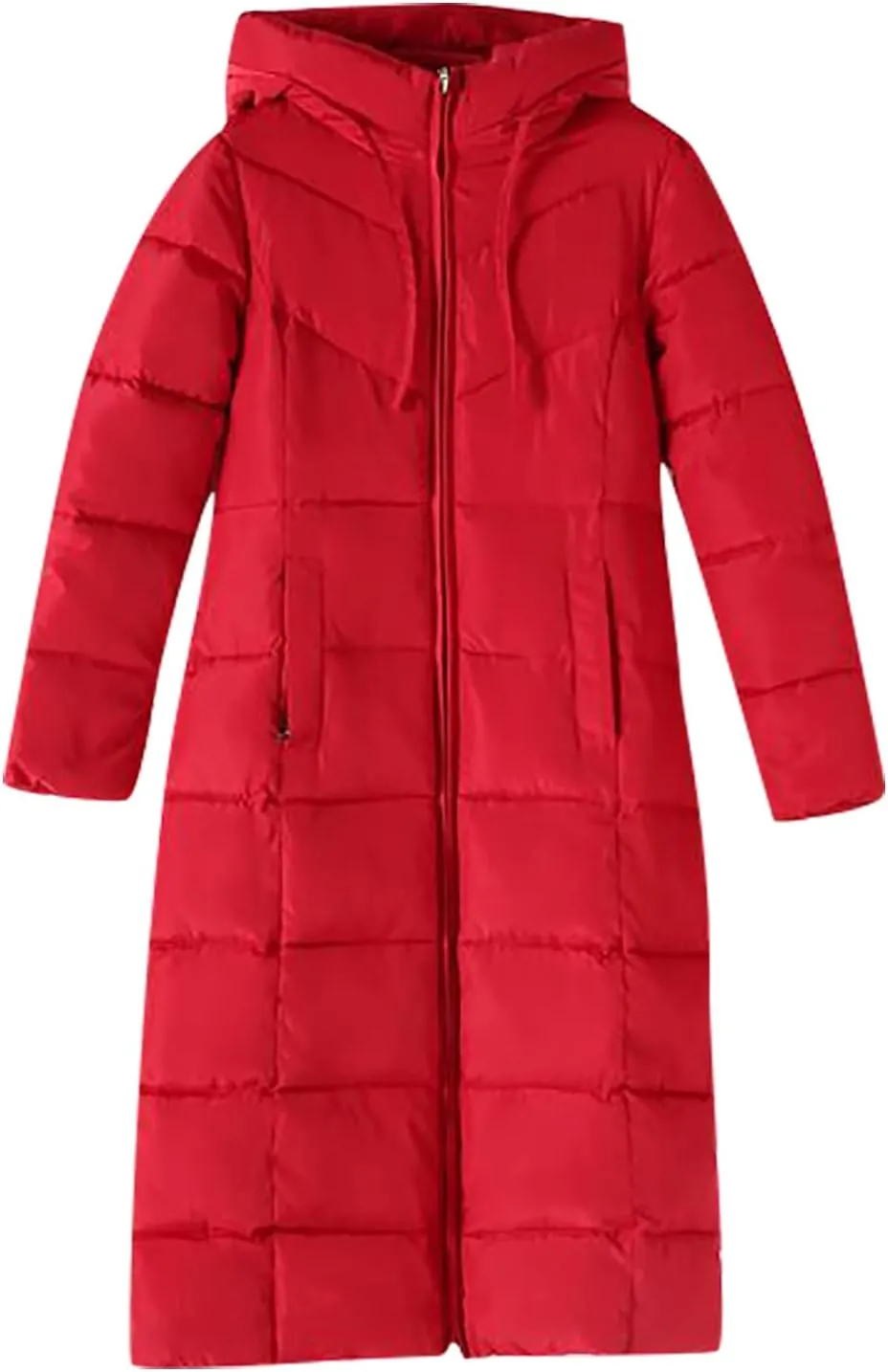 tuduoms Winter Coats Womens Ladies Plus Size Long Down Jacket Warm Puffer Quilted Packable Slim Parka Coat Outwear Overcoat