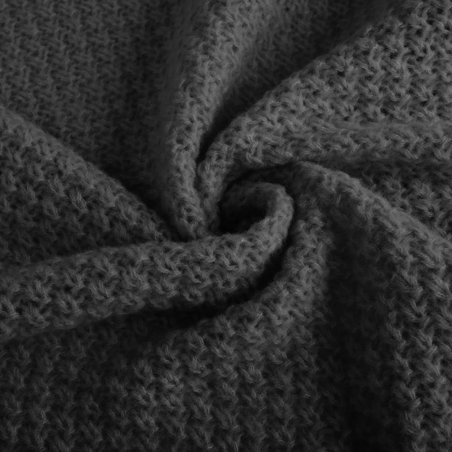 TUNUSKAT Womens Oversized Gray Cardigan Sweaters Fall Winter Fashion Cable Sweater Mid-Length Chunky Open Front Plain Outwear