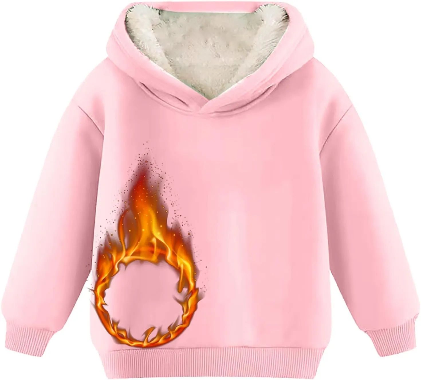 Unisex Sherpa Lined Hoodie Kids Fleece Pullover Flannel Sweatshirt Thick Sweatshirts Thermal Sweater Winter Warm Top