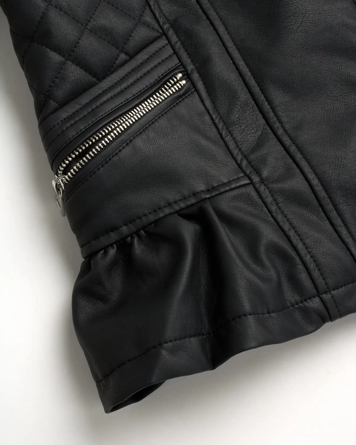 URBAN REPUBLIC Girls' Moto Jacket - Full Zip PU Faux Leather Motorcycle Biker Outerwear Jackets for Girls (Sizes: 4-16)