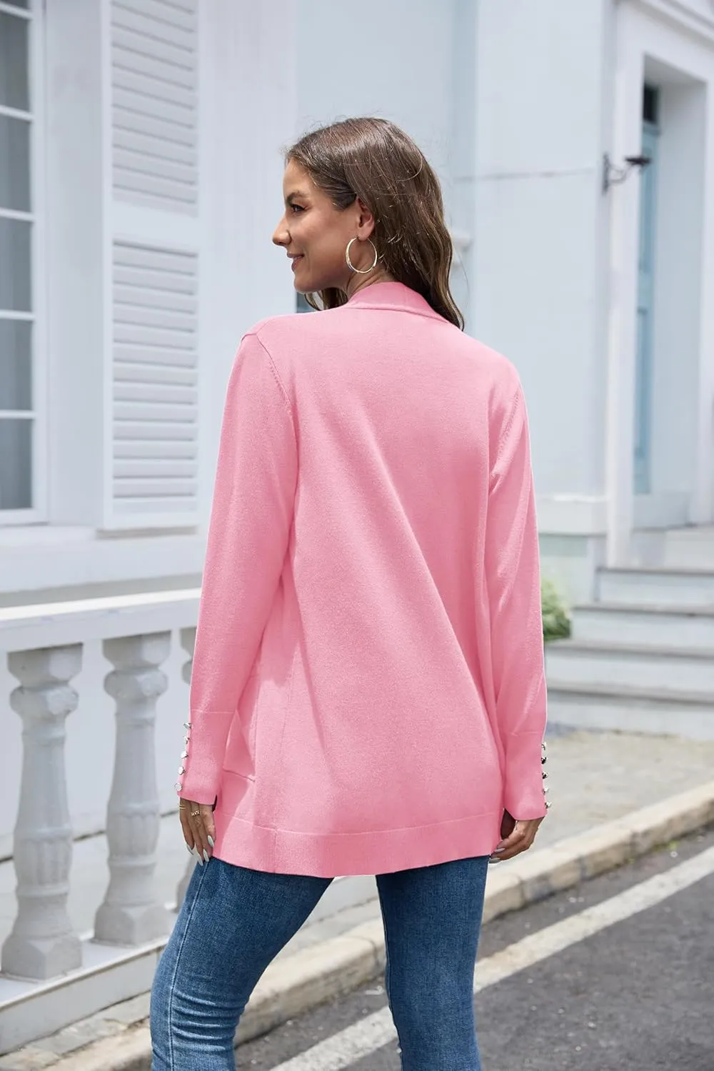 VIISHOW Women Cardigan Sweater Lightweight Open Front Long Sleeve Soft Fine Knit Casual Trendy Kimono Cardigans with Pockets