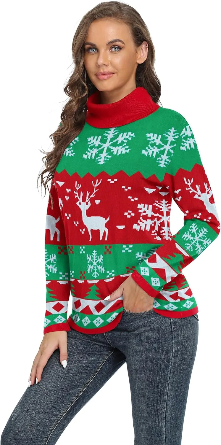 VIISHOW Women's Turtleneck Sweater Long Sleeve Cozy Warm Sweater Casual Lightweight Soft Pullover Jumper Tops