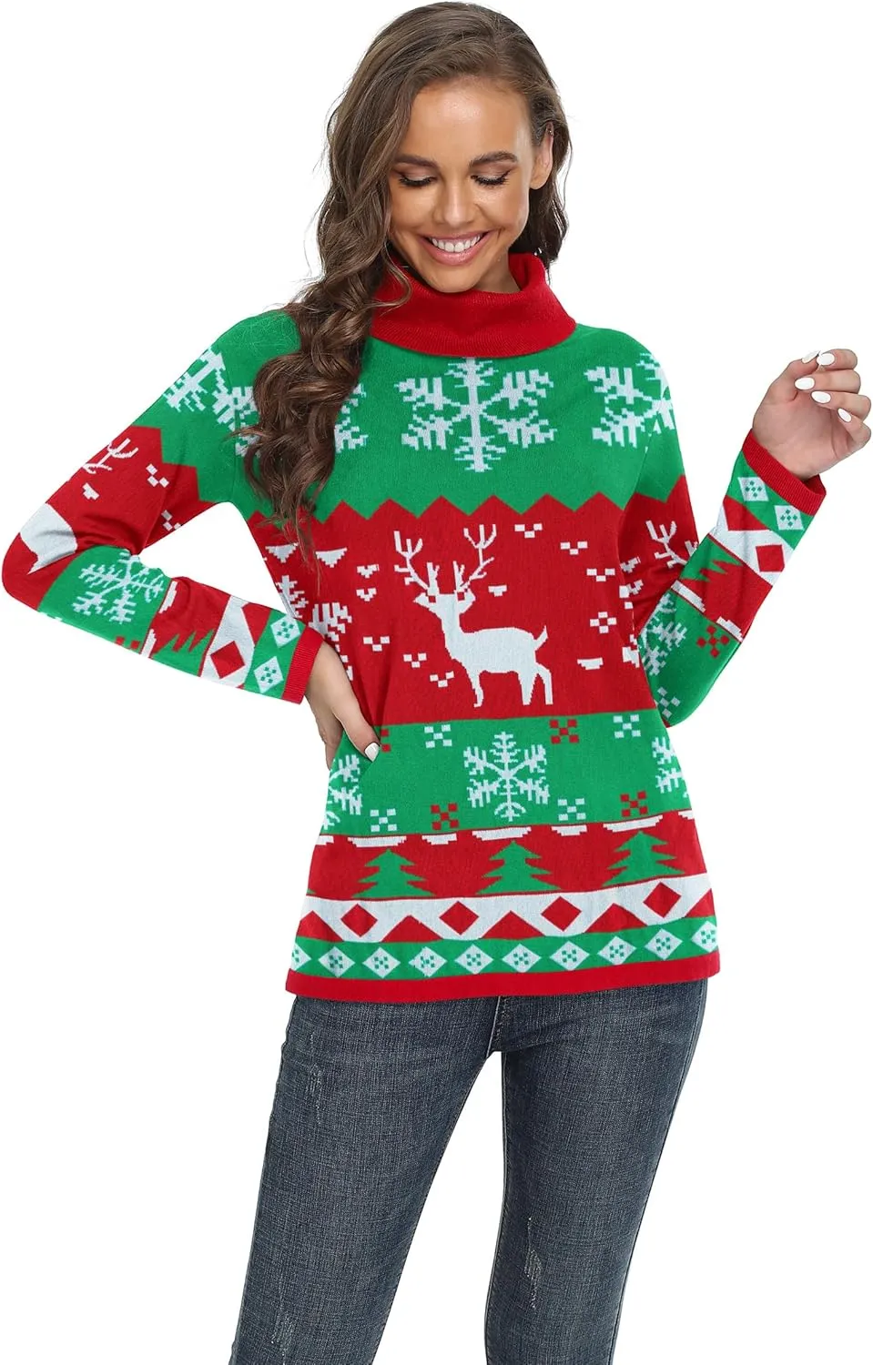 VIISHOW Women's Turtleneck Sweater Long Sleeve Cozy Warm Sweater Casual Lightweight Soft Pullover Jumper Tops