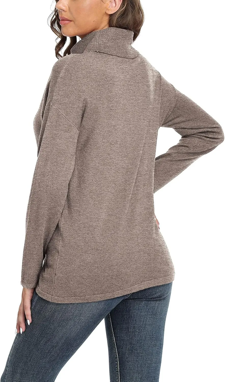 VIISHOW Women's Turtleneck Sweater Long Sleeve Cozy Warm Sweater Casual Lightweight Soft Pullover Jumper Tops