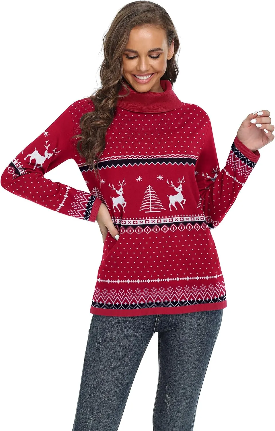 VIISHOW Women's Turtleneck Sweater Long Sleeve Cozy Warm Sweater Casual Lightweight Soft Pullover Jumper Tops