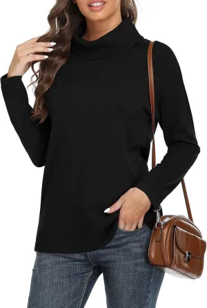 VIISHOW Women's Turtleneck Sweater Long Sleeve Cozy Warm Sweater Casual Lightweight Soft Pullover Jumper Tops