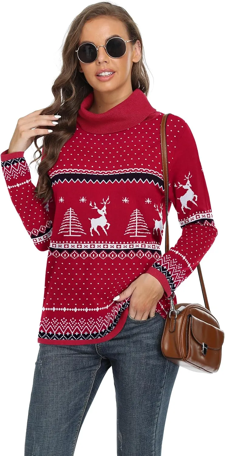 VIISHOW Women's Turtleneck Sweater Long Sleeve Cozy Warm Sweater Casual Lightweight Soft Pullover Jumper Tops