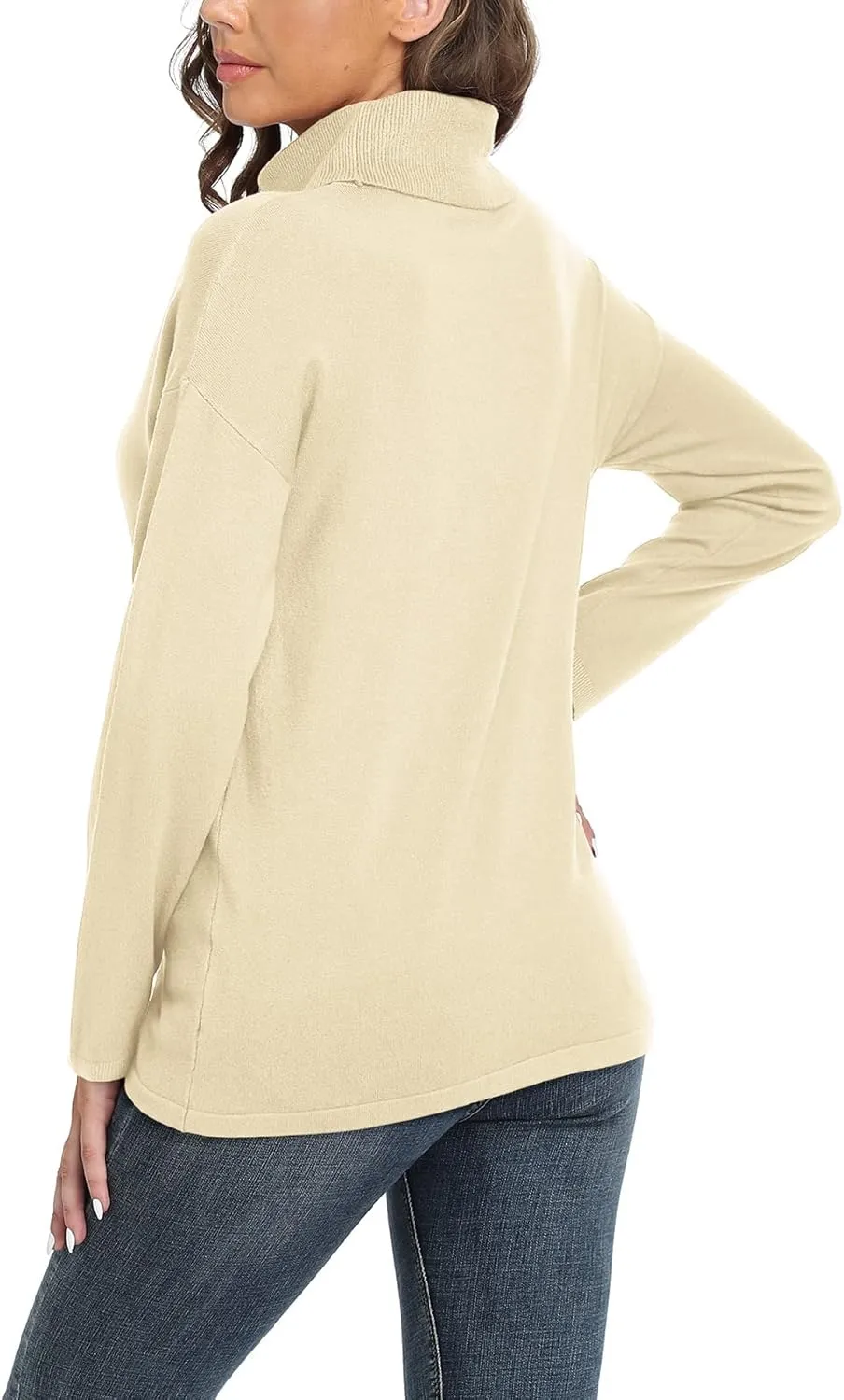 VIISHOW Women's Turtleneck Sweater Long Sleeve Cozy Warm Sweater Casual Lightweight Soft Pullover Jumper Tops