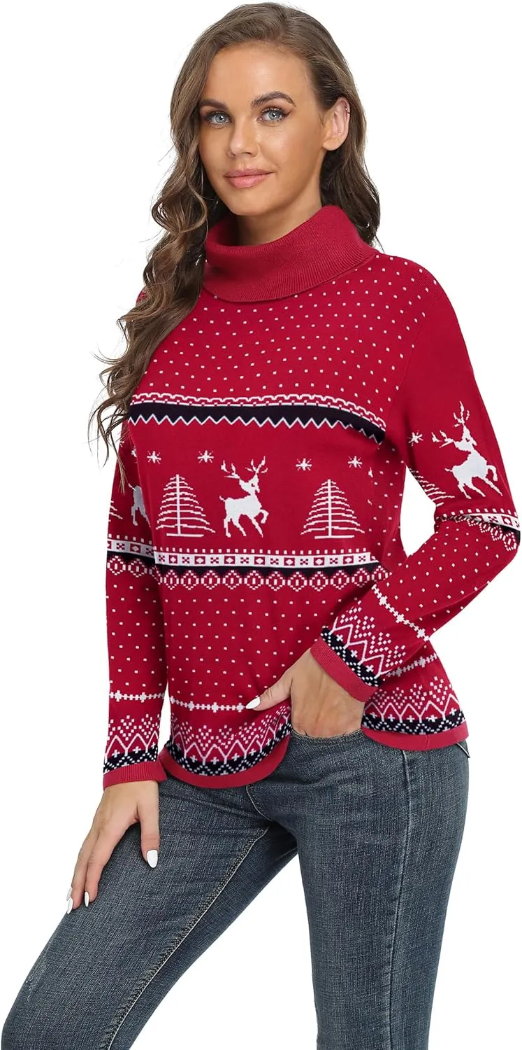 VIISHOW Women's Turtleneck Sweater Long Sleeve Cozy Warm Sweater Casual Lightweight Soft Pullover Jumper Tops