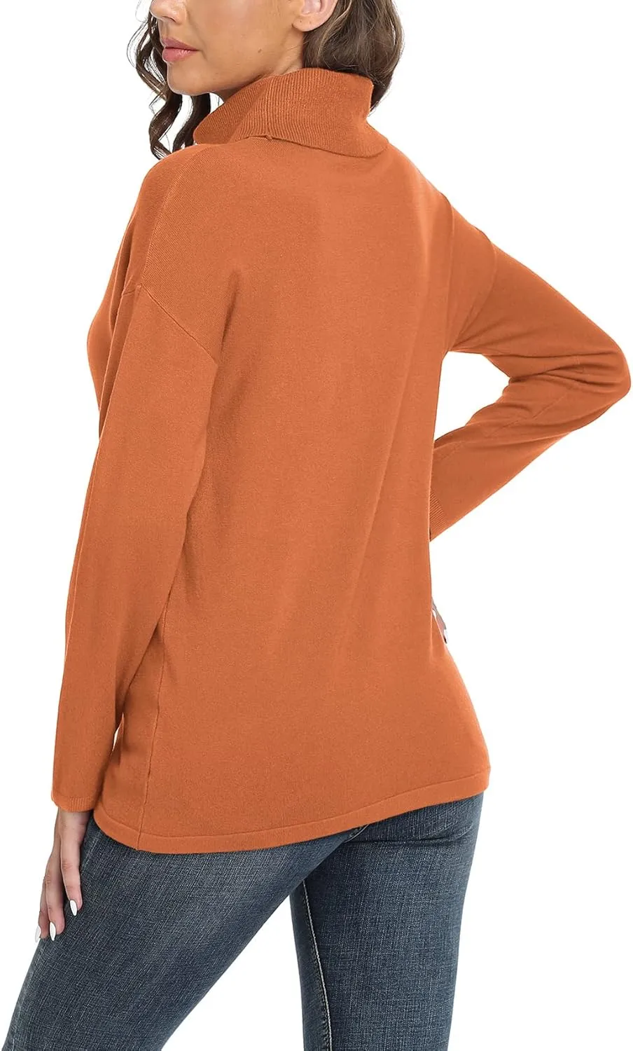 VIISHOW Women's Turtleneck Sweater Long Sleeve Cozy Warm Sweater Casual Lightweight Soft Pullover Jumper Tops