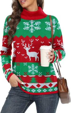 VIISHOW Women's Turtleneck Sweater Long Sleeve Cozy Warm Sweater Casual Lightweight Soft Pullover Jumper Tops