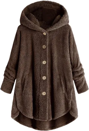 Winter Coats for Women 2024 Fashion Plus Size Sharpa Jackets Button Down Fleece Jackets Fuzzy Warm